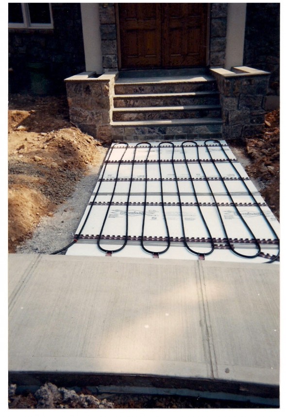 Tubing layout on front walkway